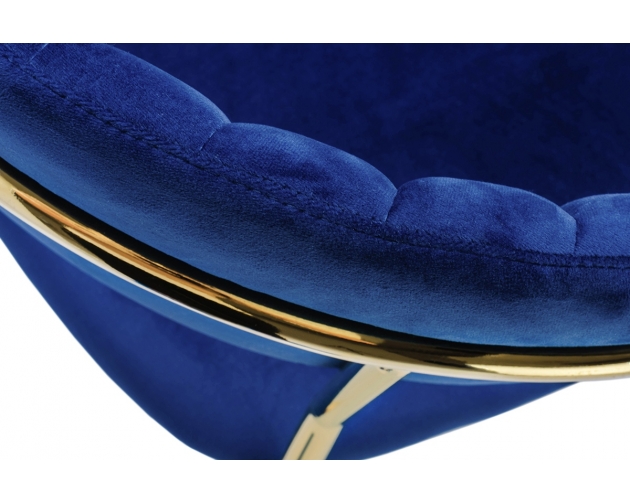 Hoker MARGO 65 ciemny niebieski - welur, podstawa złota