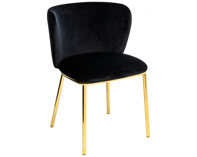 Krzesło MANTIS czarne - welur, podstawa złota