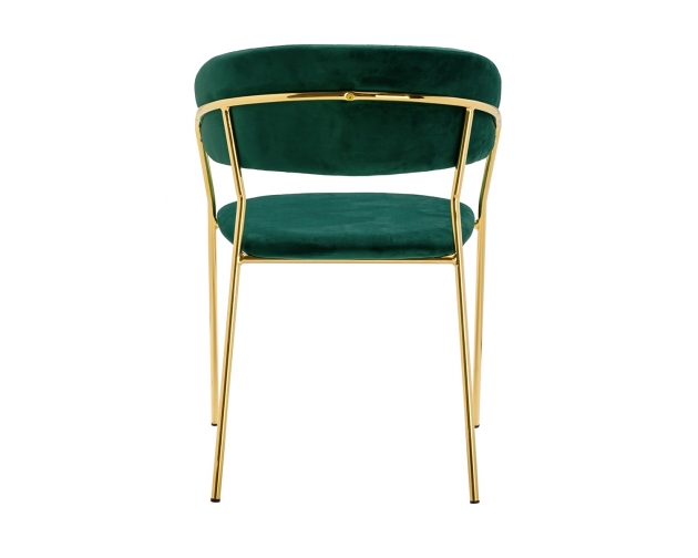 Krzesło MARGO ciemny zielony - welur, podstawa złota