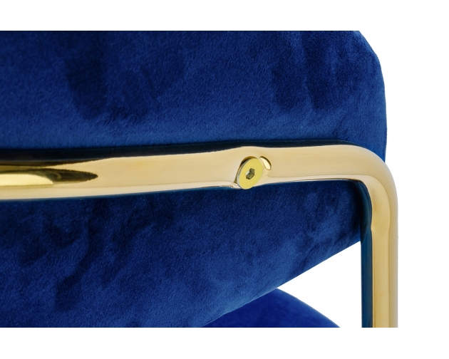 Krzesło MARGO granatowe - welur, podstawa złota
