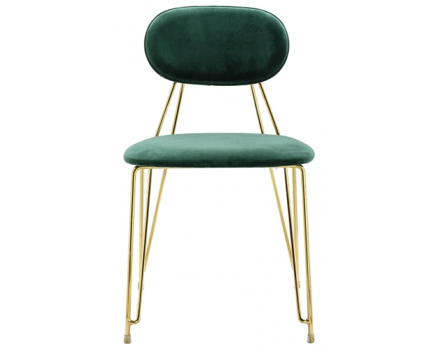 Krzesło MOLY ciemny zielony - welur, podstawa złota