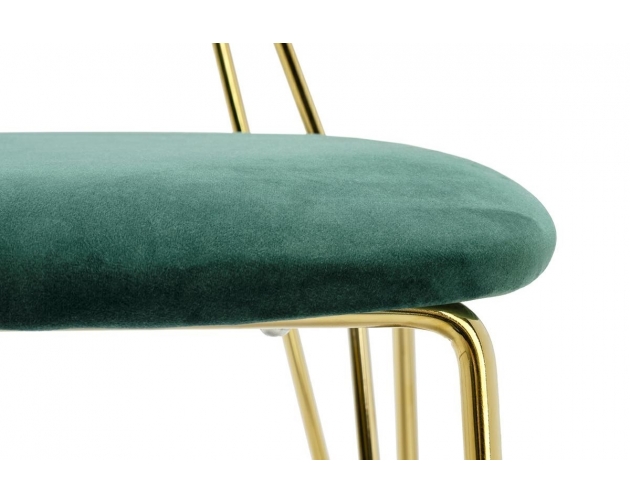 Krzesło MOLY ciemny zielony - welur, podstawa złota