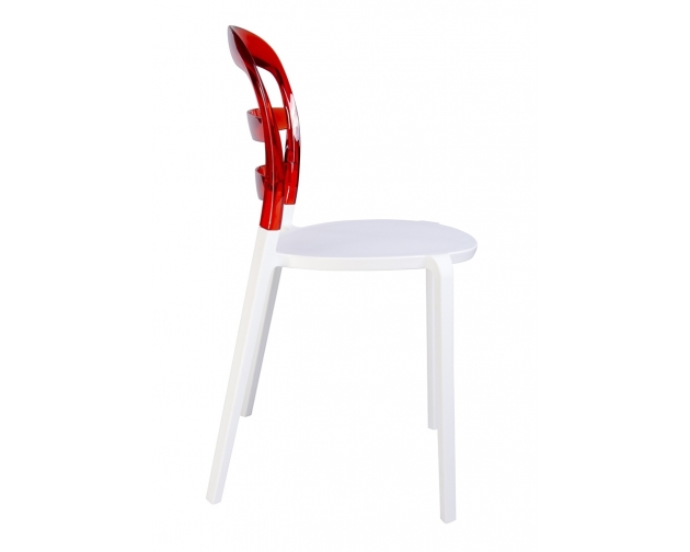 Krzesło CARMEN czerwone - oparcie poliwęglan