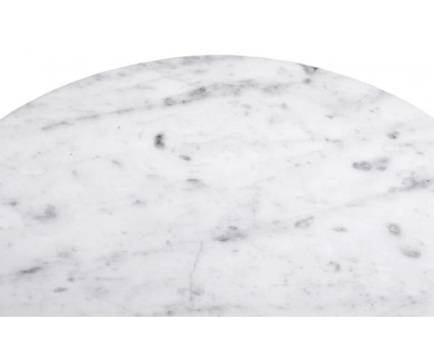 Stolik TULIP MARBLE CARRARA MINI biały - blat okrągły marmurowy, metal