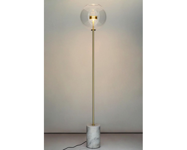 Lampa podłogowa CAPRI FLOOR złota - 60 LED, aluminium, szkło, marmur