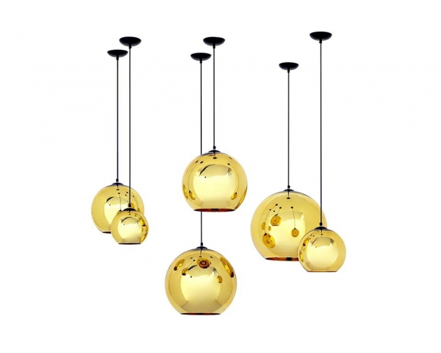 Lampa wisząca BOLLA UP GOLD 20 złota - szkło metalizowane