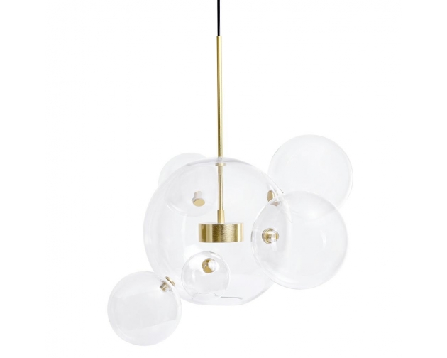 Lampa wisząca CAPRI 6 złota - 60 LED, alumiumium, szkło