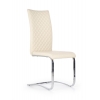 Krzesło K293 eko skóra - kremowe, podstawa płoza - chrom