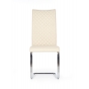 Krzesło K293 eko skóra - kremowe, podstawa płoza - chrom