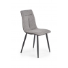 K374 krzesło jasny szary - czarny, ecoskóra - tkanina