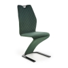 K442 krzesło zielone welur, płoza