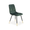 K438 krzesło ciemny zielony, złote nóżki
