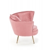 ALMOND fotel różowy velvet, nogi złoty chrom