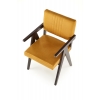 MEMORY krzesło velvet musztardowy MONOLITH 48 / drewno heban