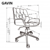 GAVIN fotel biurowy orzechowy + czarna ekoskóra