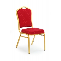 K66 krzesło bordowe, stelaż złoty