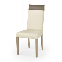 NORBERT krzesło dąb sonoma - ekoskóra kremowa / beżowa