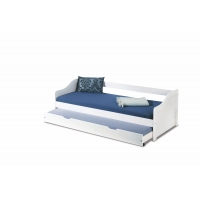 LEONIE 2 łóżko dwuosobowe białe z wysuwanym materacem