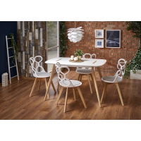 Stół DAVID biały - drewno bukowe 120x80