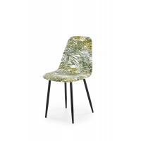 K317 krzesło tkanina w liście, nogi - czarny metal