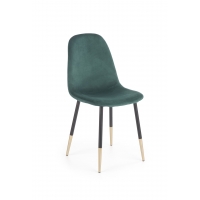 K379 krzesło ciemny zielony velvet - złoty chrom
