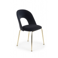 K385 krzesło welurowe czarne - złoty chrom