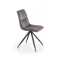 K382 krzesło welurowe szare / nogi czarne