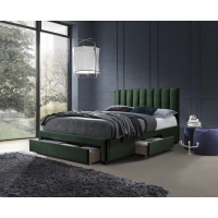 GRACE łóżko z szufladami ciemny zielony velvet