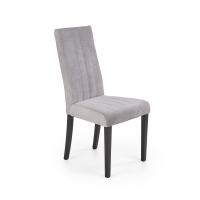 DIEGO 2 krzesło czarne tapicerowane - velvet pikowany MONOLITH 85 jasnoszary