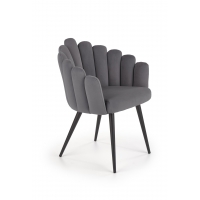 K410 krzesło szare velvet, nogi czarny metal