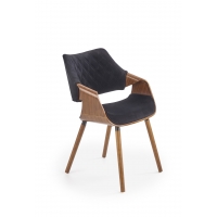 K396 krzesło orzechowe - czarna tkanina