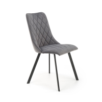 K450 krzesło welurowe szare pikowane