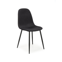 K449 krzesło tapicerowane czarne, metalowe nogi