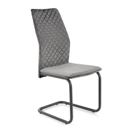 K444 krzesło welurowe szare pikowane
