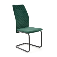 Krzesło K444 ciemna zieleń, czarna płoza