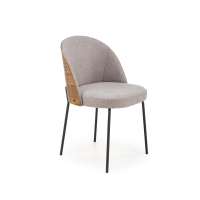 Krzesło K451 jasny orzech - tapicerka szara