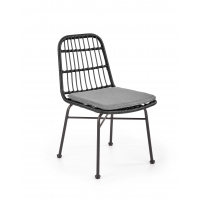 Krzesło K401 czarny technorattan +poduszka