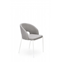 K486 krzesło tapicerowane szare, nogi białe