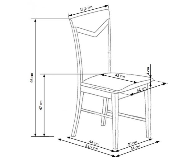 CITRONE krzesło drewniane wenge / tap. VILA 2