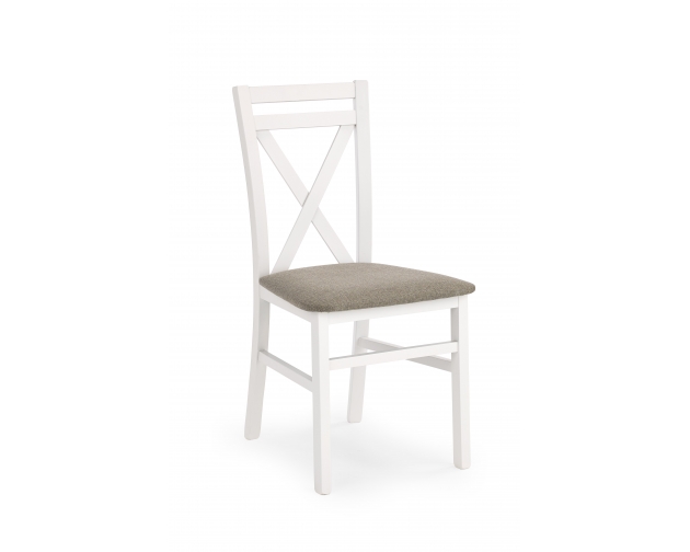 DARIUSZ krzesło białe tapicerowane - tkanina Inari 23