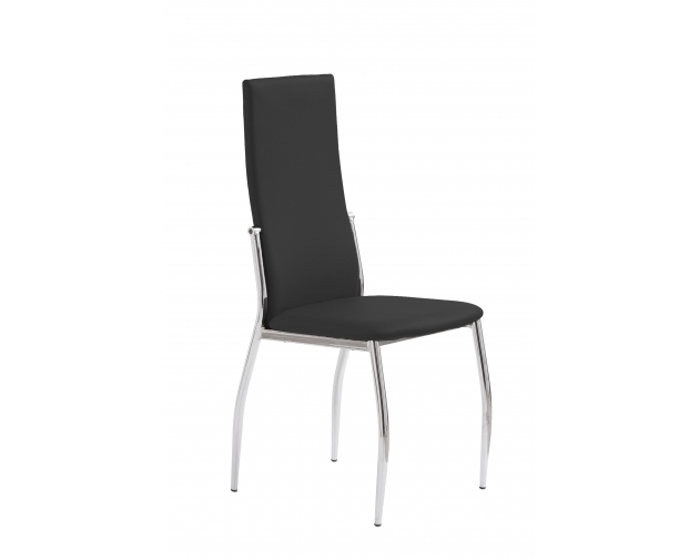 K3 krzesło czarne ecoskóra - chrom