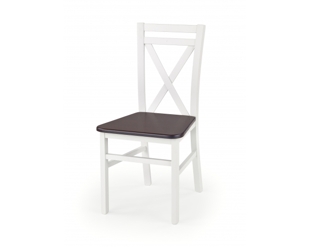 DARIUSZ 2 krzesło białe - ciemny orzech