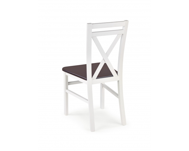 DARIUSZ 2 krzesło białe - ciemny orzech