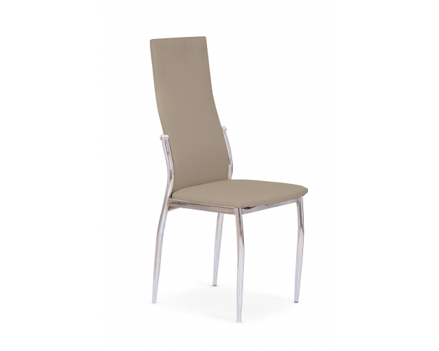 K3 krzesło ecoskóra cappuccino - chrom