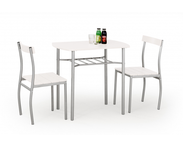 LANCE zestaw: stół + 2 krzesła, biały