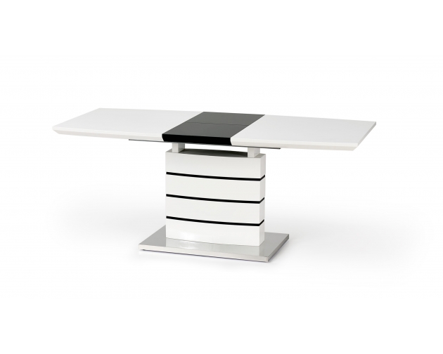 NORD stół rozkładany biały lakierowany/ czarny