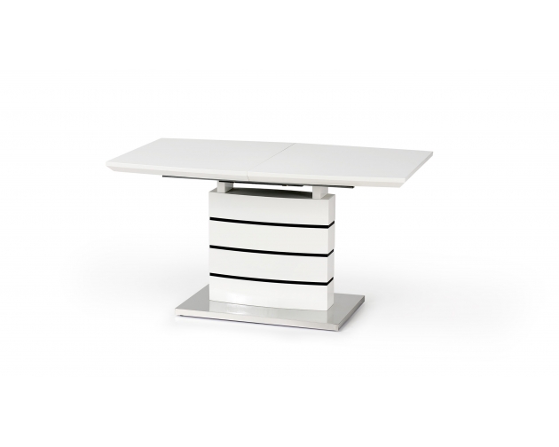 NORD stół rozkładany biały lakierowany/ czarny