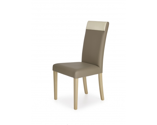 NORBERT krzesło dąb sonoma - ekoskóra beżowa / kremowa
