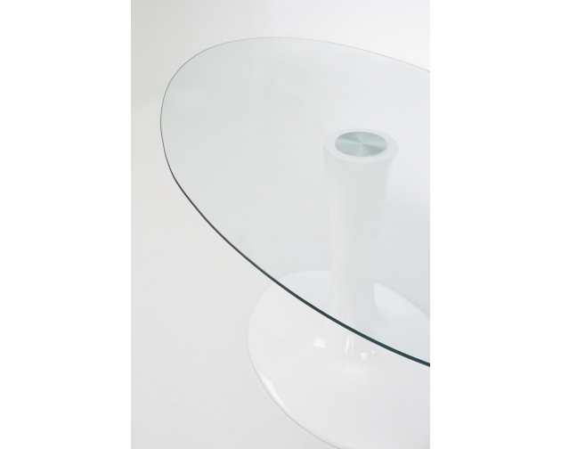 Stół CORAL szklany 180x100 biała podstawa lakier