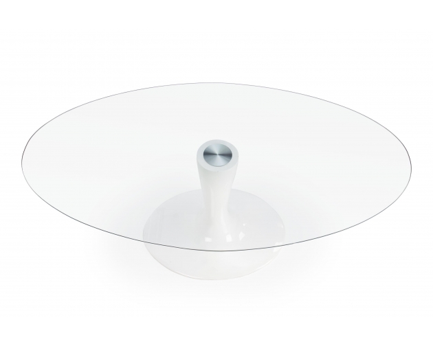 Stół CORAL szklany 180x100 biała podstawa lakier